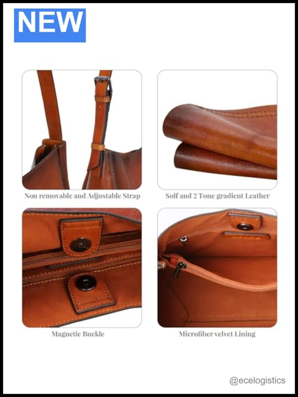 Genuine Leather Hobo Shoulder Crossbody Purse for Women